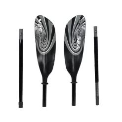 ExtaSea Super-Touring Fiberglas Vario Doppelpaddel 4-teilig Black