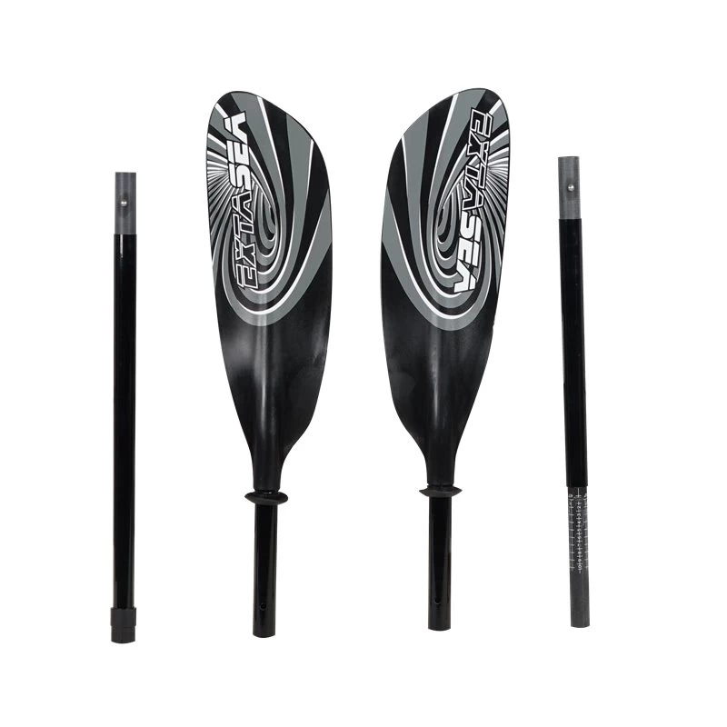 ExtaSea Super-Touring Fiberglas Vario Doppelpaddel 4-teilig Black 1 ExtaSea Super-Touring Fiberglas Vario Doppelpaddel 4-teilig Black