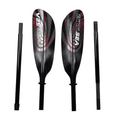 ExtaSea Super-Touring Fiberglas Vario Doppelpaddel 4-teilig Red