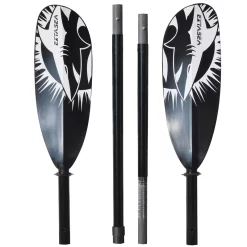 ExtaSea Tour Vario Fiberglas Doppelpaddel | 210-240cm | 4-teilig | Schwarz-weiß -Wassersport Lieferungen extasea tour vario fiberglas doppelpaddel 210 240cm 4 teilig schwarz weiss 2