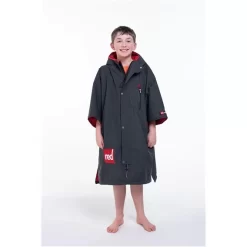 Red Paddle Original Pro Change Jacket Kinder Umkleide-Mantel Warm & Wasserdicht Kurzarm Grey